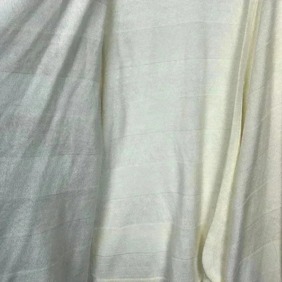 New York & Co Womens Cardigan Cream M Waterfall Knit Pattern Long Sleeves Classy - Picture 4 of 9